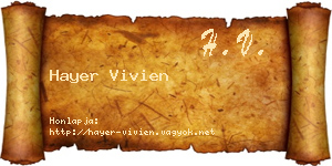Hayer Vivien névjegykártya